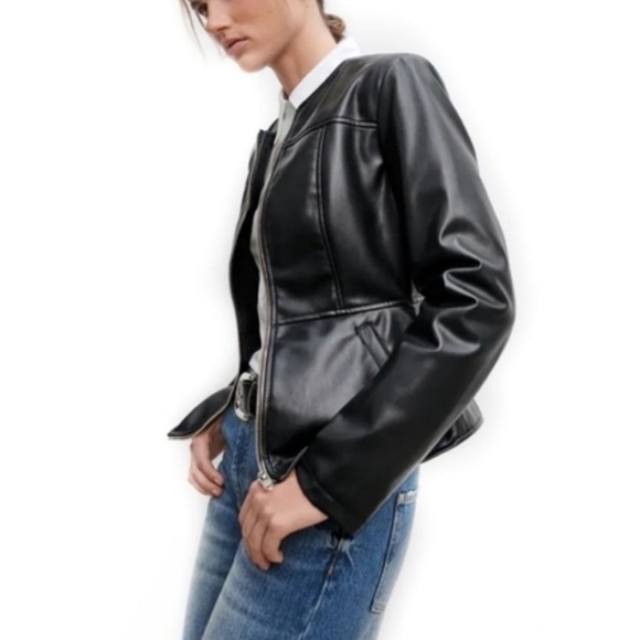 Zara leather jacket - Picture 2 of 11